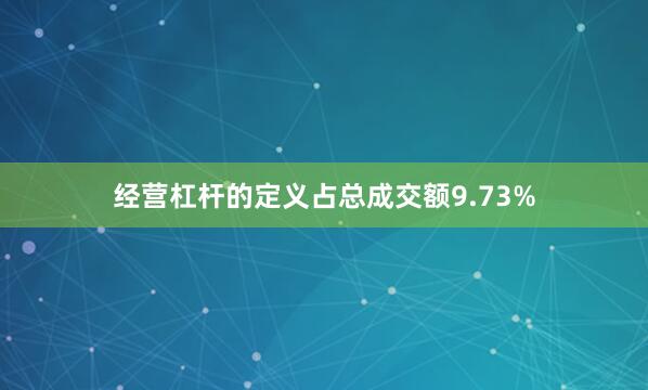 经营杠杆的定义占总成交额9.73%